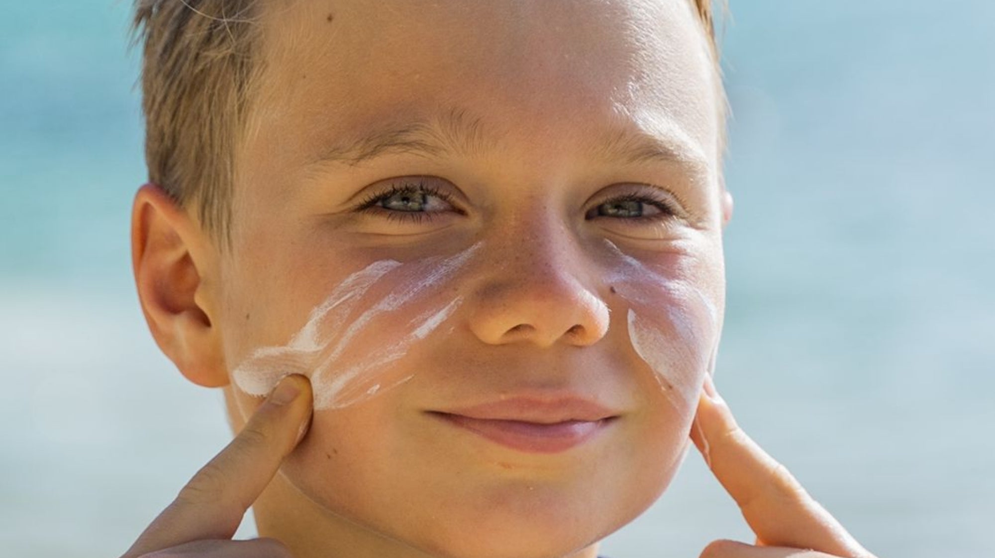A child wearing SPF50+ Sunscreen byOcean Freedom