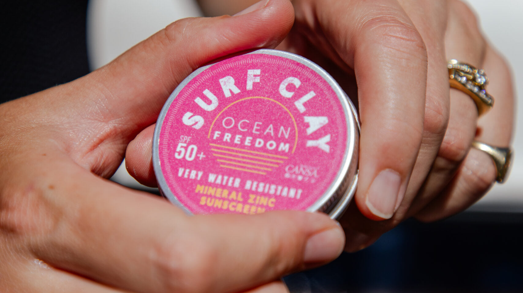 Pink Surf Clay Sunscreen Label